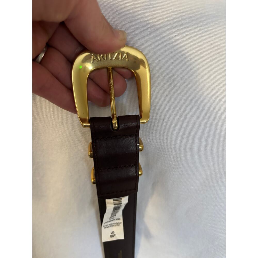 Aritzia “Legendary Wide” Brown Leather Belt Size L - Picture 4 of 6